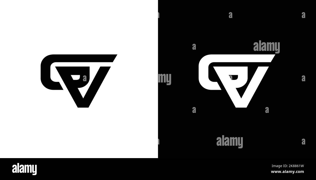Design moderno e forte con logo GV Illustrazione Vettoriale