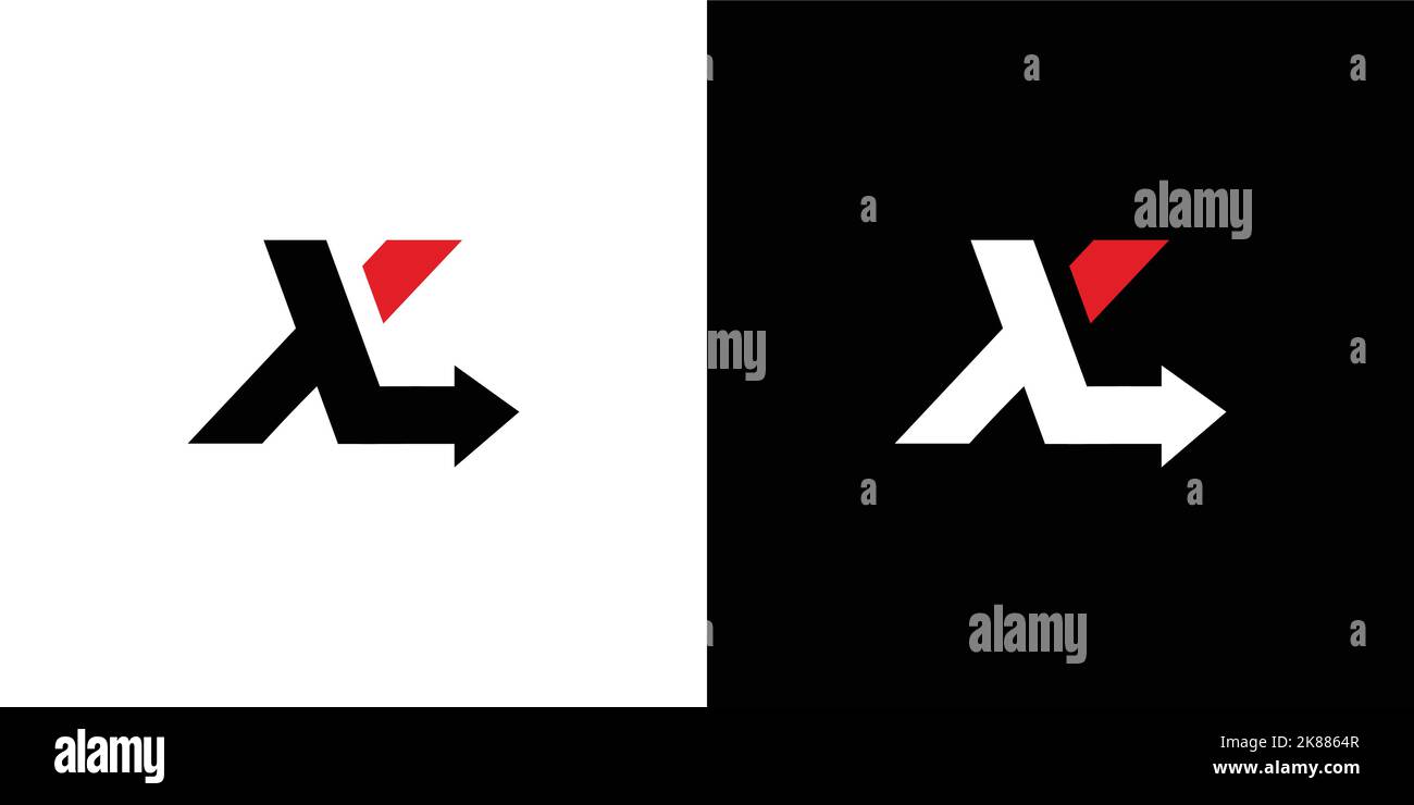 XL iniziali logo design, combinazione unica e moderna di simboli di direzione 2 Illustrazione Vettoriale