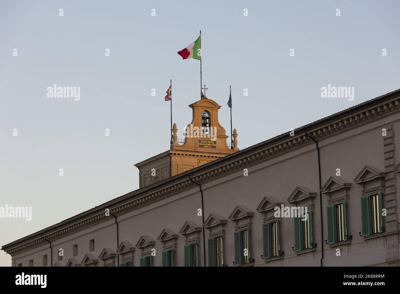 Il Palazzo del Quirinale è la residenza del Presidente della Repubblica Italiana, a Roma. Ciampi, Napolitano, Matarella visse nell'edificio Foto Stock