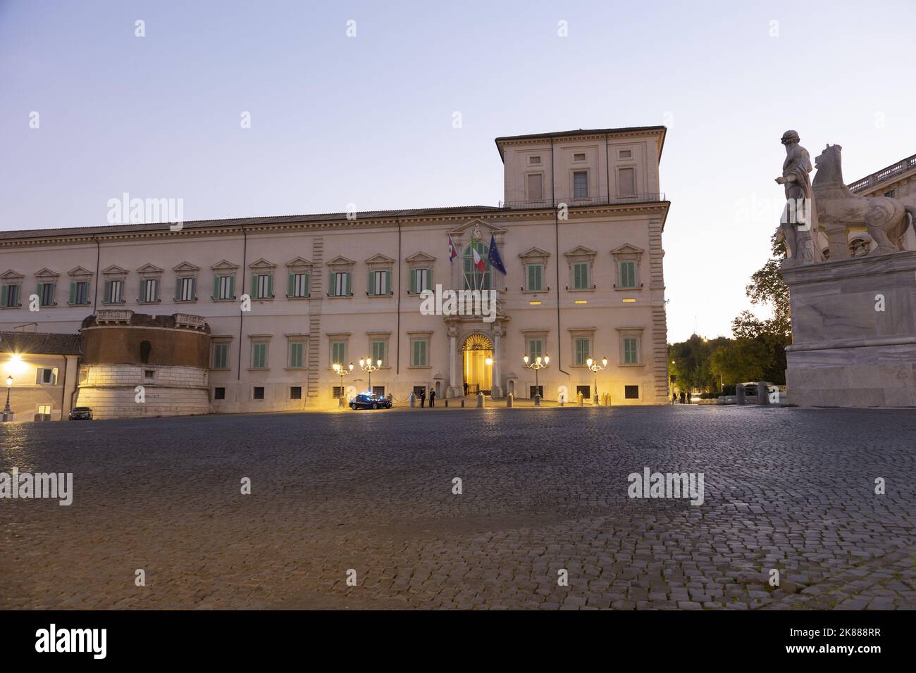 Il Palazzo del Quirinale è la residenza del Presidente della Repubblica Italiana, a Roma. Ciampi, Napolitano, Matarella visse nell'edificio Foto Stock