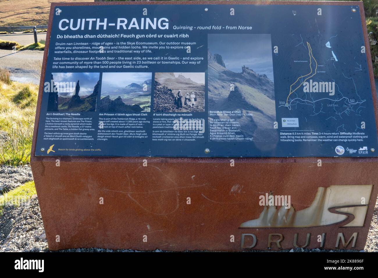 Quirraing (Cuith-rain in Gaelic) vista sull'isola di Skye Scozia UK Foto Stock