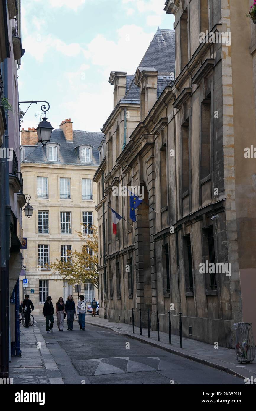 Le case più antiche di Parigi Foto Stock