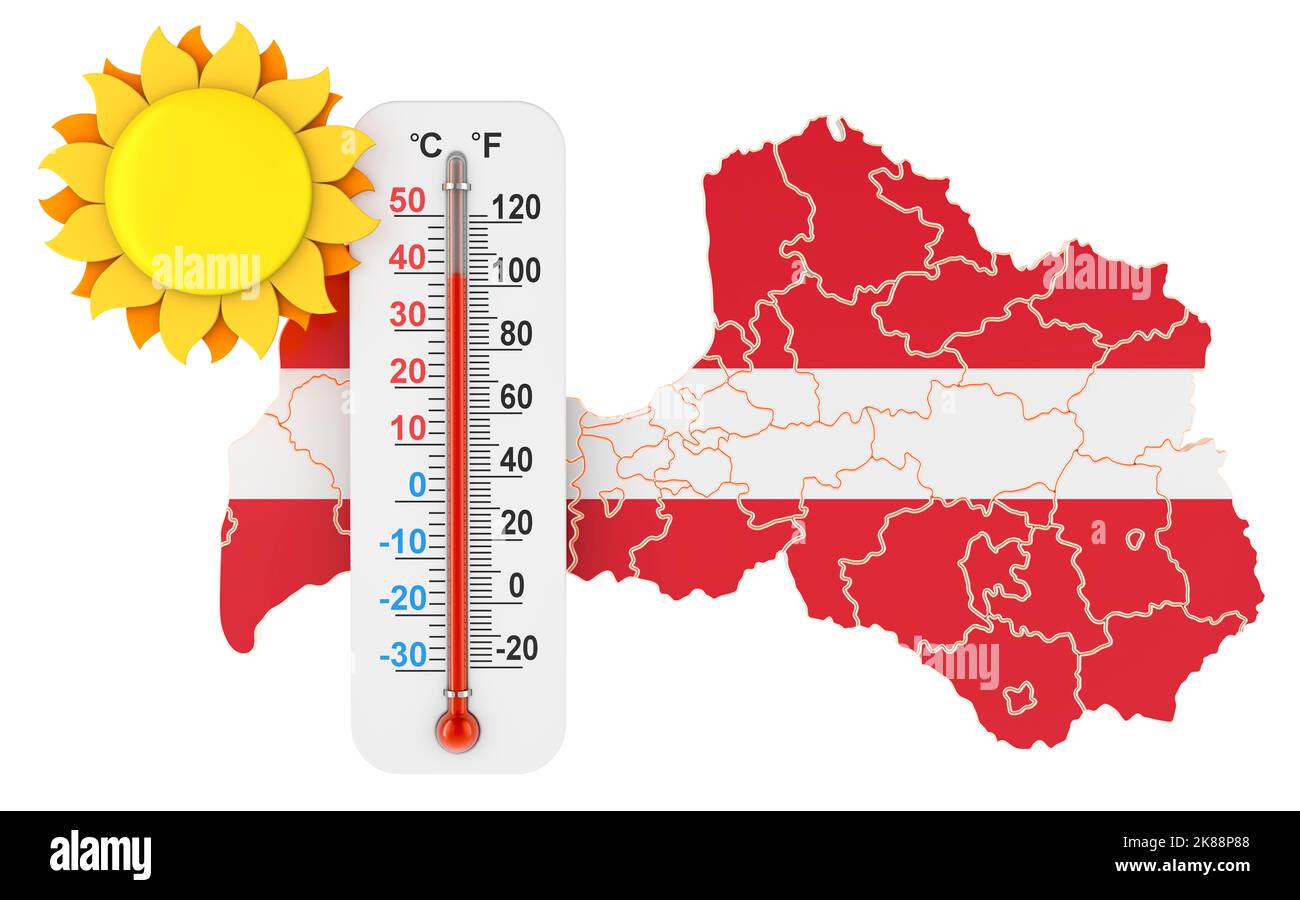 Concetto di calore in Lettonia. 3D rendering isolato su sfondo bianco Foto Stock