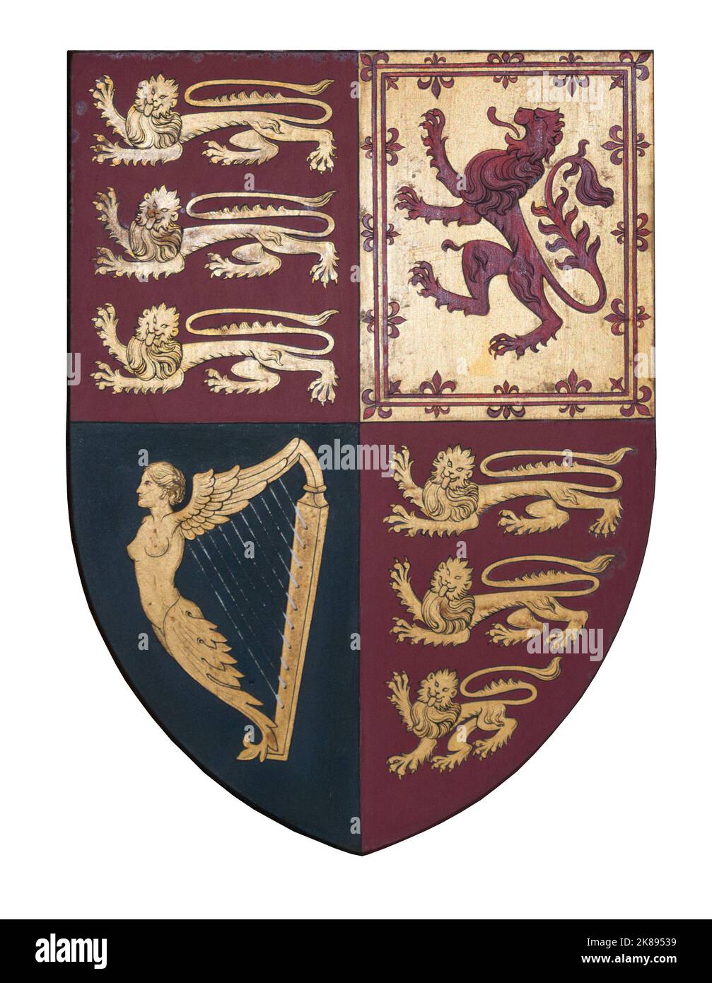 Royal Standard Shield della famiglia reale britannica Foto Stock