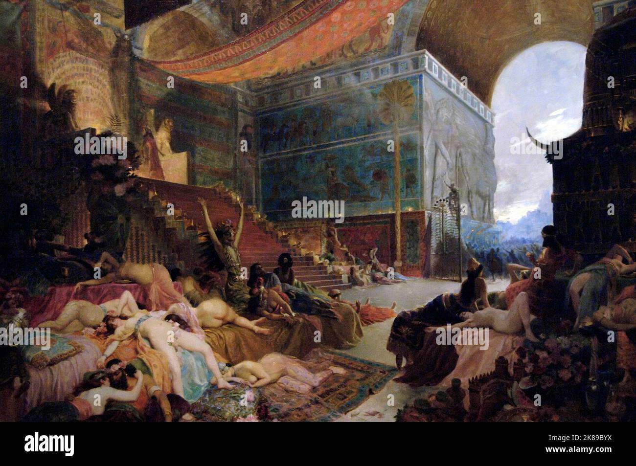 La caduta di Babilonia o la morte di Babilonia. Foto Stock