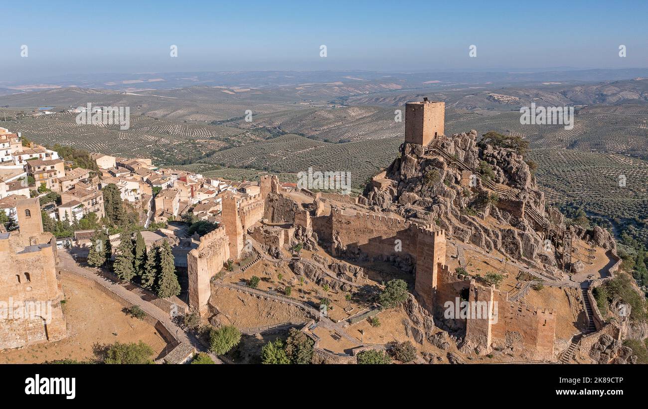 Rovine del castello, a la Iruela, Sierra de Cazorla, Andalusia, Spagna Foto Stock