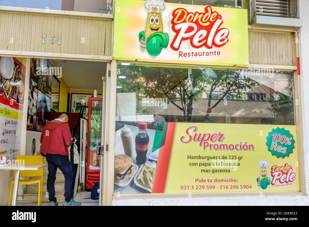 Bogota Colombia, Chapinero Norte Calle 64, Donde Pele Ristorante ristoranti cena mangiare fuori informale caffè caffè caffè bistro bistro cibo, Sp Foto Stock