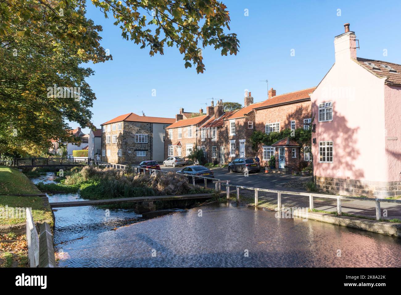 Il fiume Leven a Stokesley, North Yorkshire, Inghilterra, Regno Unito Foto Stock