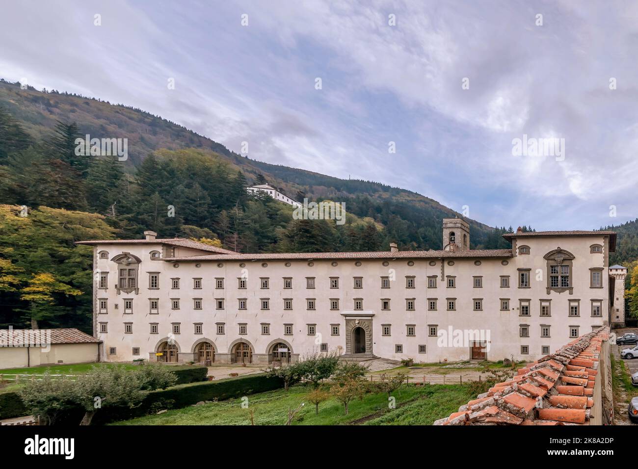 L'antica Abbazia di Vallombrosa, Reggello, Firenze, Italia Foto Stock