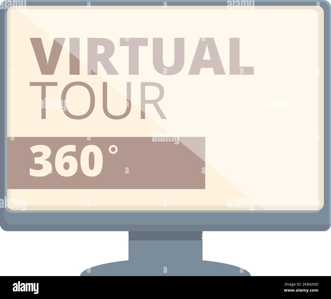 Virtual tour icona cartoon vettore. Video online. 3d museo Illustrazione Vettoriale