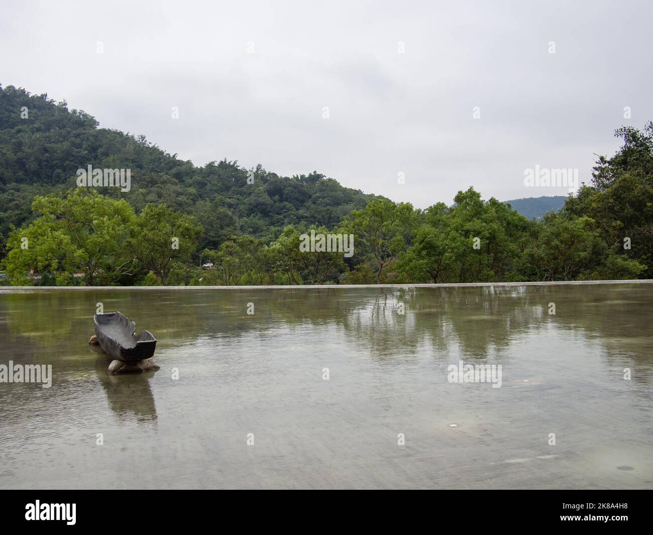 Decorazione presso il Centro visitatori Xiangshan che si affaccia sul Lago Sun Moon a Nantou, Taiwan. Foto Stock