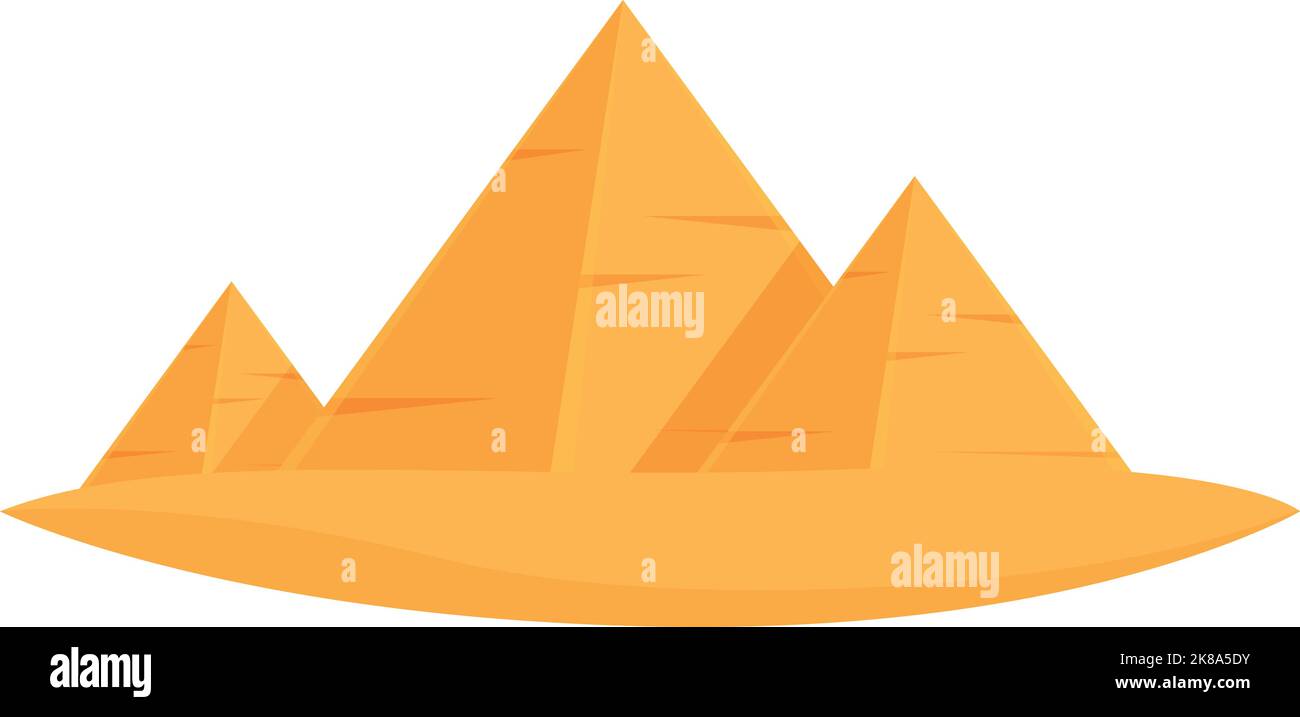 Icona piramide città vettore cartoon. Cairo sabbia. Antico egiziano Illustrazione Vettoriale