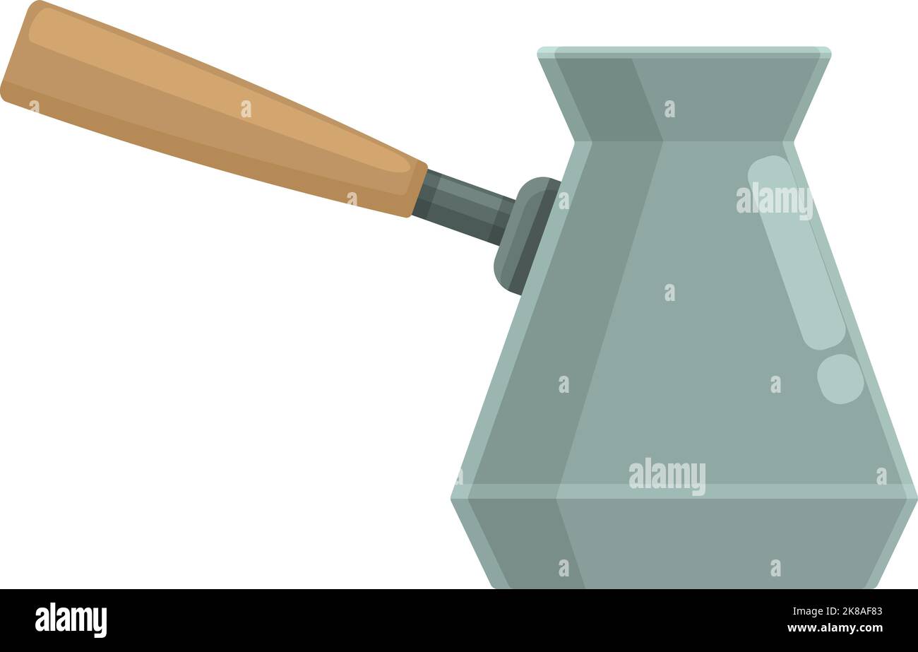 Caffettiera turca con manico in legno, attrezzatura per la cottura di  bevande aromatiche. Cezve di rame. Isolato su sfondo bianco. Realistico 3D  vettore illu Immagine e Vettoriale - Alamy