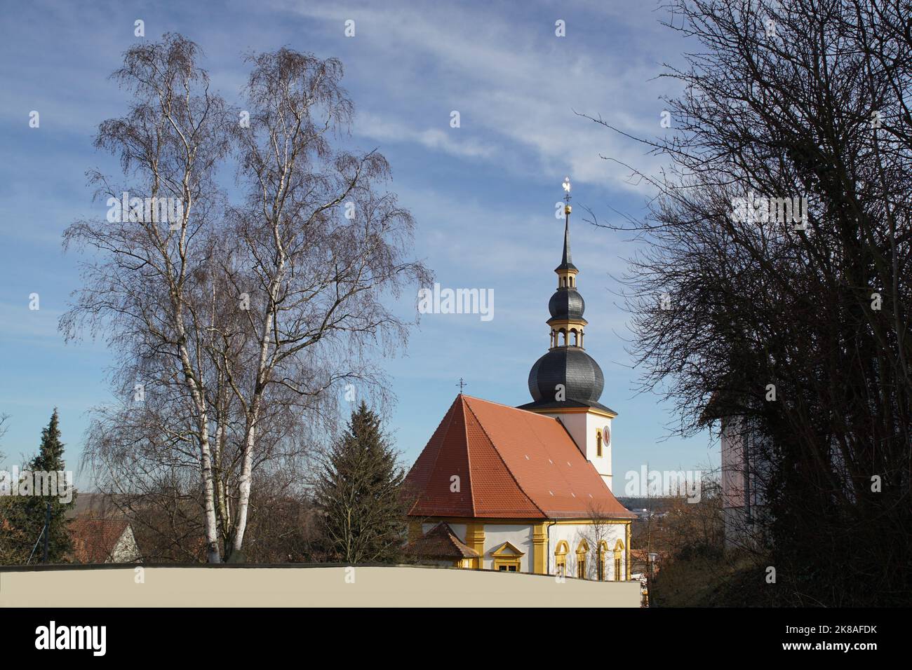 Mainstockheim evangelische Kirche St. Jakob Foto Stock