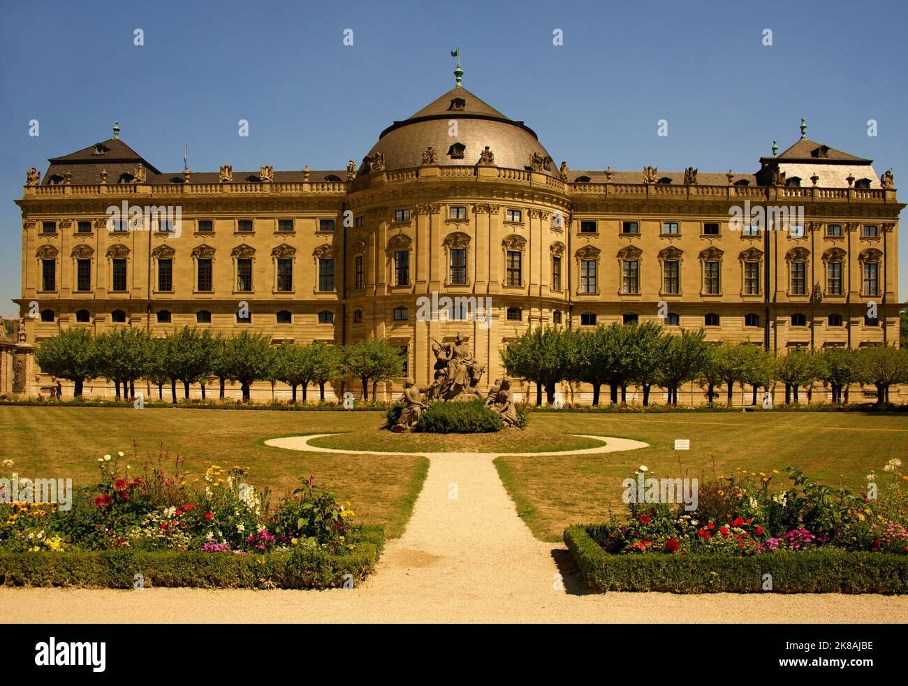 Residenz Würzburg mit Hofgarten Foto Stock