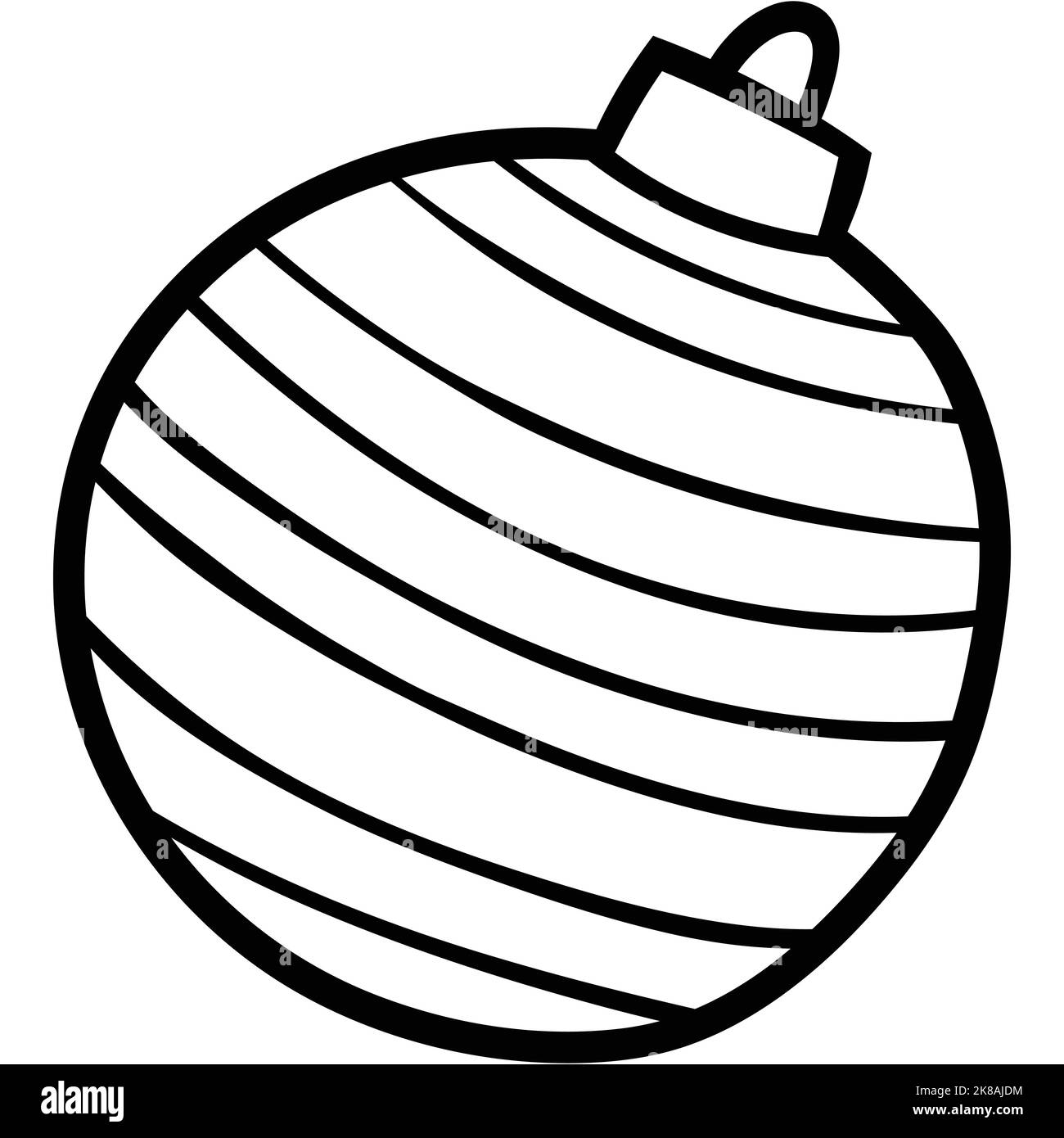 Palla di Natale isolata su sfondo bianco, Vector Iltrutration Illustrazione Vettoriale