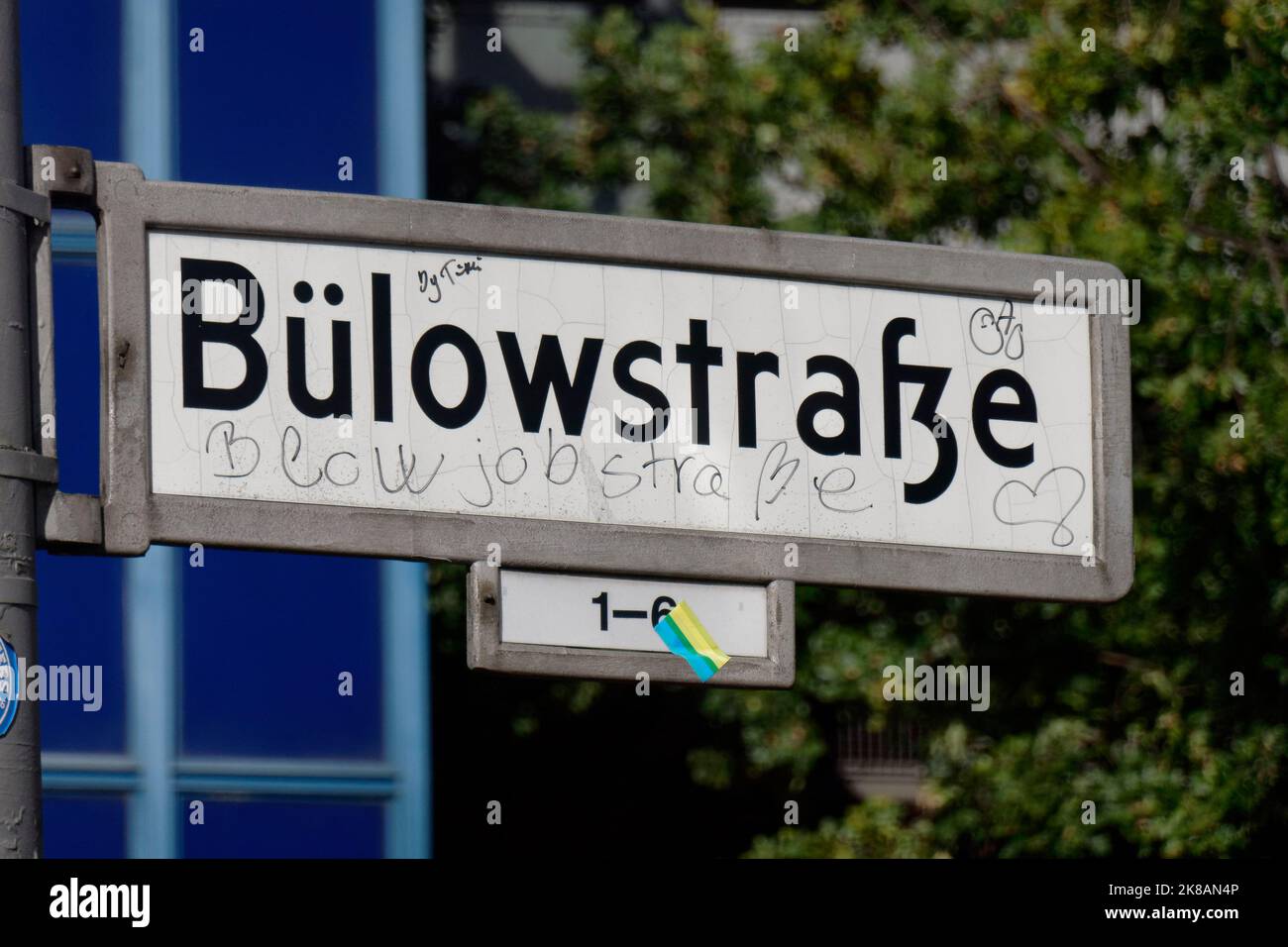 Schild Bülowstrasse, Strassenstrich , Berlino-Schöneberg Foto Stock