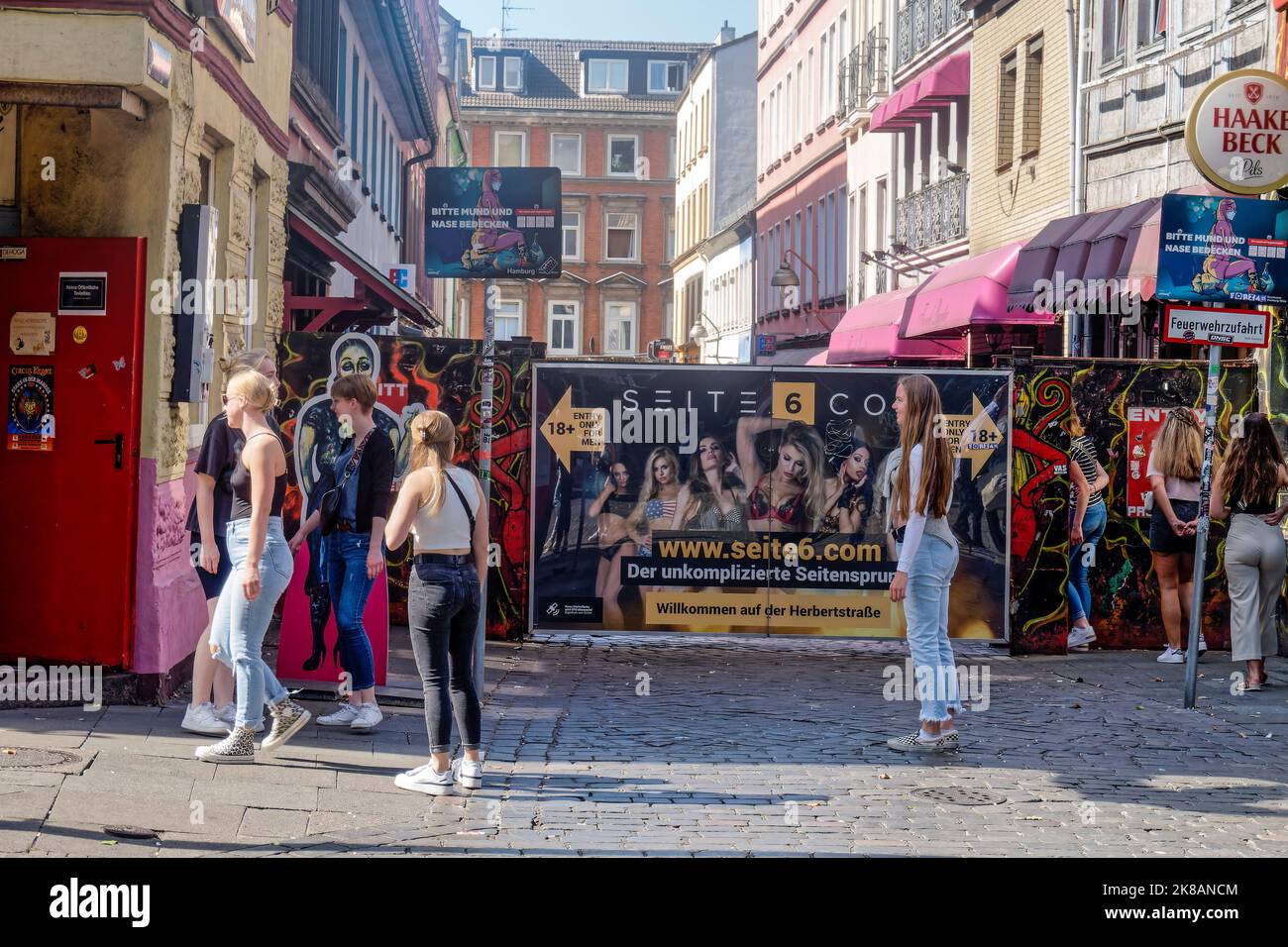 Herberstrasse, Reeperbahn, St. Pauli, Amburgo, Germania, Europa Foto Stock