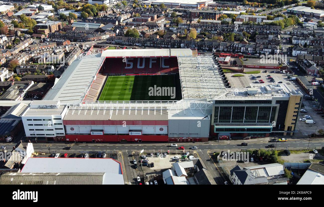 Sheffield, Regno Unito. 22nd Ott 2022. Una visione generale del terreno prima della partita del Campionato Sky Bet tra Sheffield United e Norwich City a Bramall Lane il 22nd 2022 ottobre a Sheffield, Inghilterra. (Foto di Mick Kearns/phcimages.com) Credit: PHC Images/Alamy Live News Foto Stock