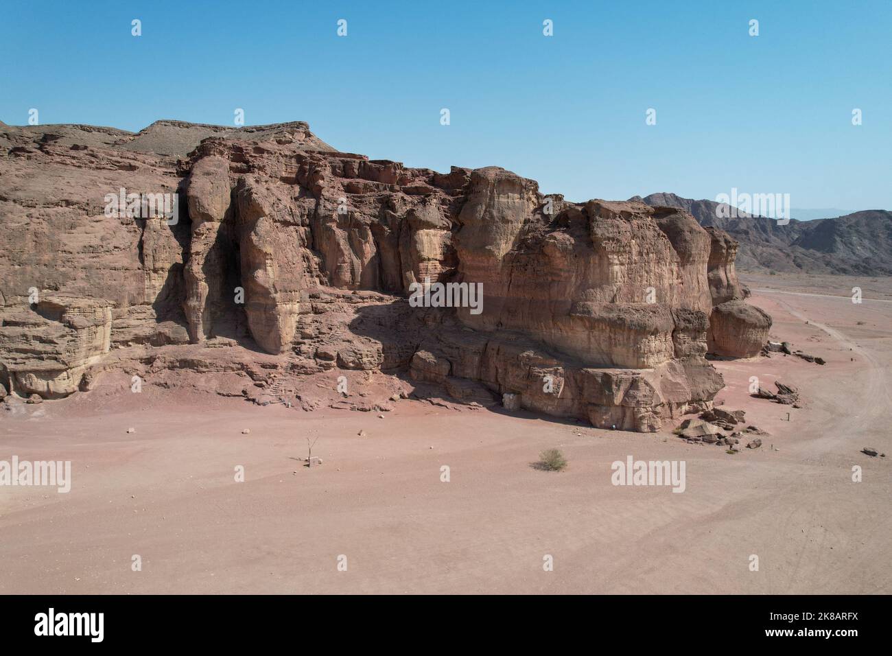 Le colonne del re Salomone nel parco nazionale della Valle di Timna, Israele. Foto Stock