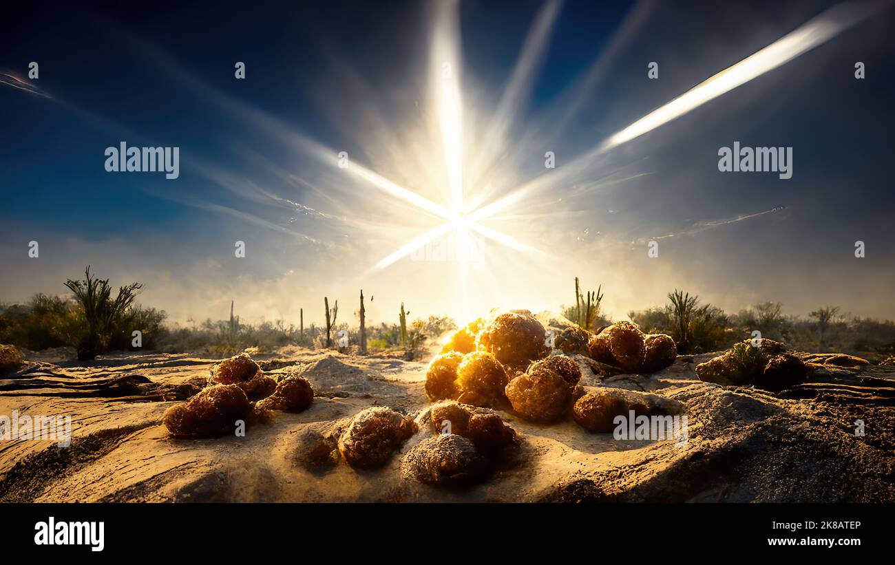 Bellissimo paesaggio desertico di dune di sabbia in Dammam - Arabia Saudita. Foto Stock