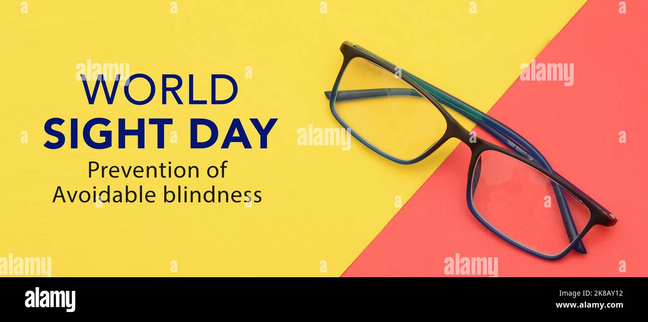 Giornata mondiale della vista - prevenzione della cecità evitabile 13 ottobre. Foto Stock