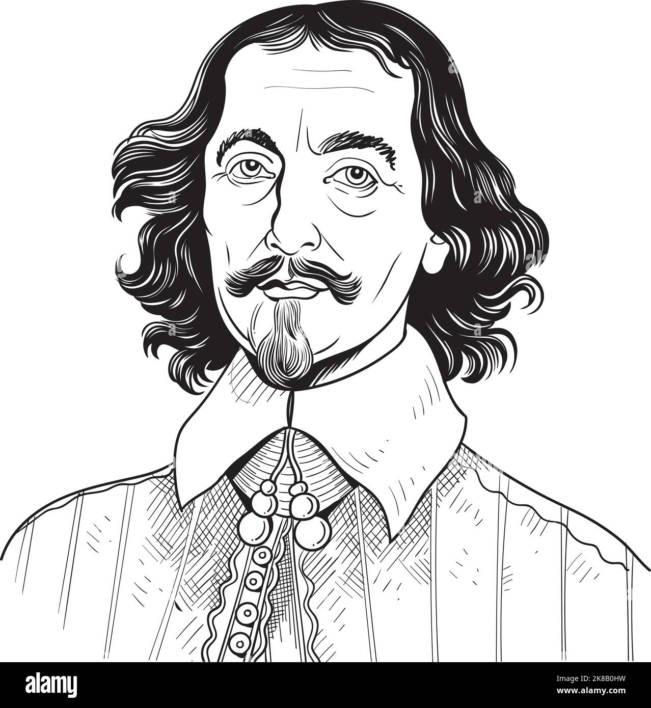 Otto von Guericke ritratto Illustrazione Vettoriale