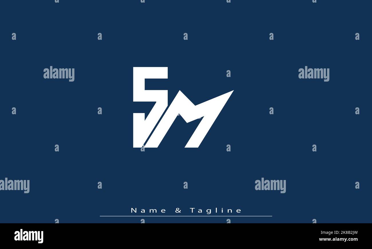 Lettere alfabetiche iniziali logo monogramma SM , MS Illustrazione Vettoriale