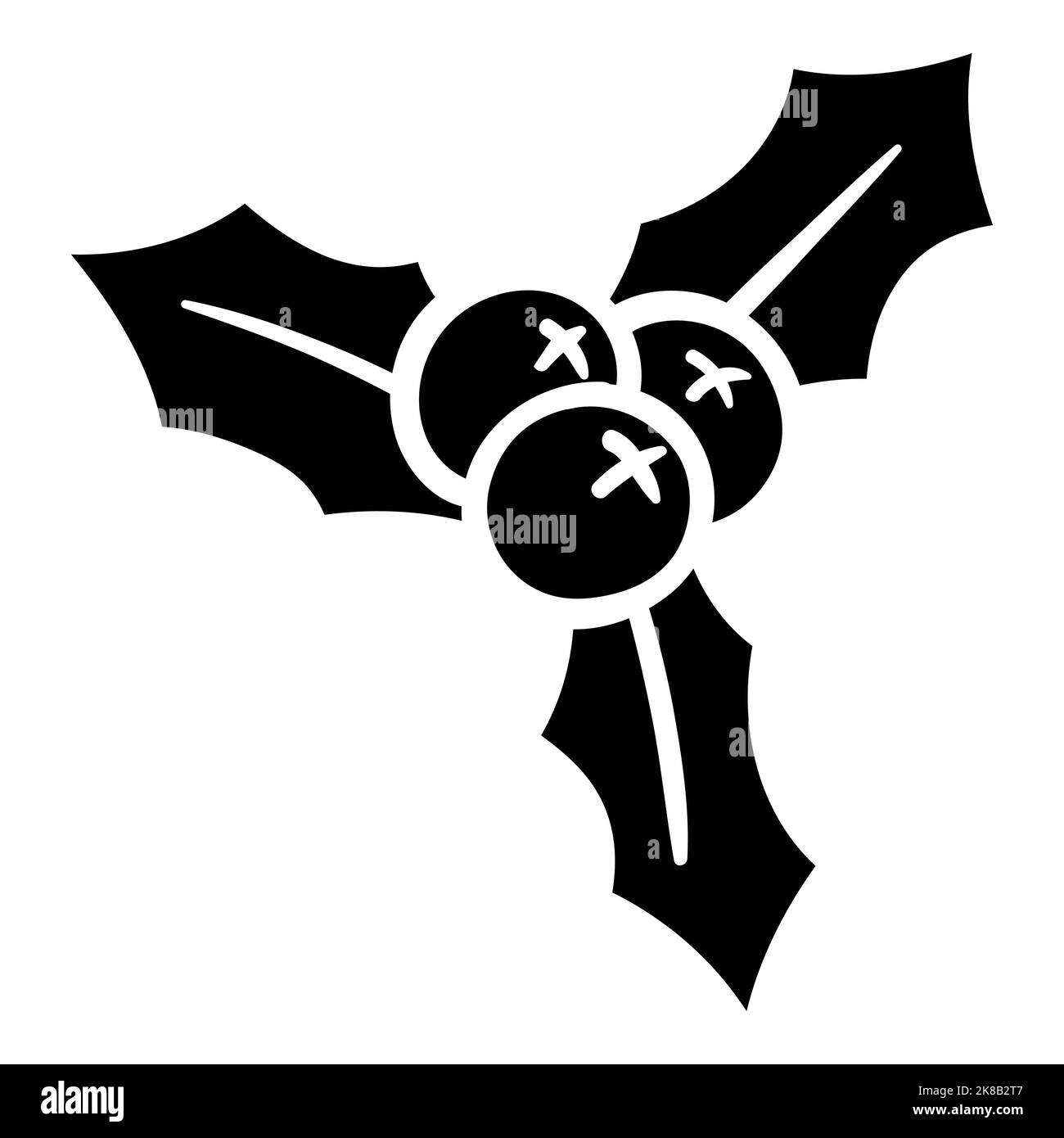 Foglie di agrifoglio di Natale con frutti rossi Vector Illustration, per natale e felice anno nuovo elemento. Illustrazione Vettoriale