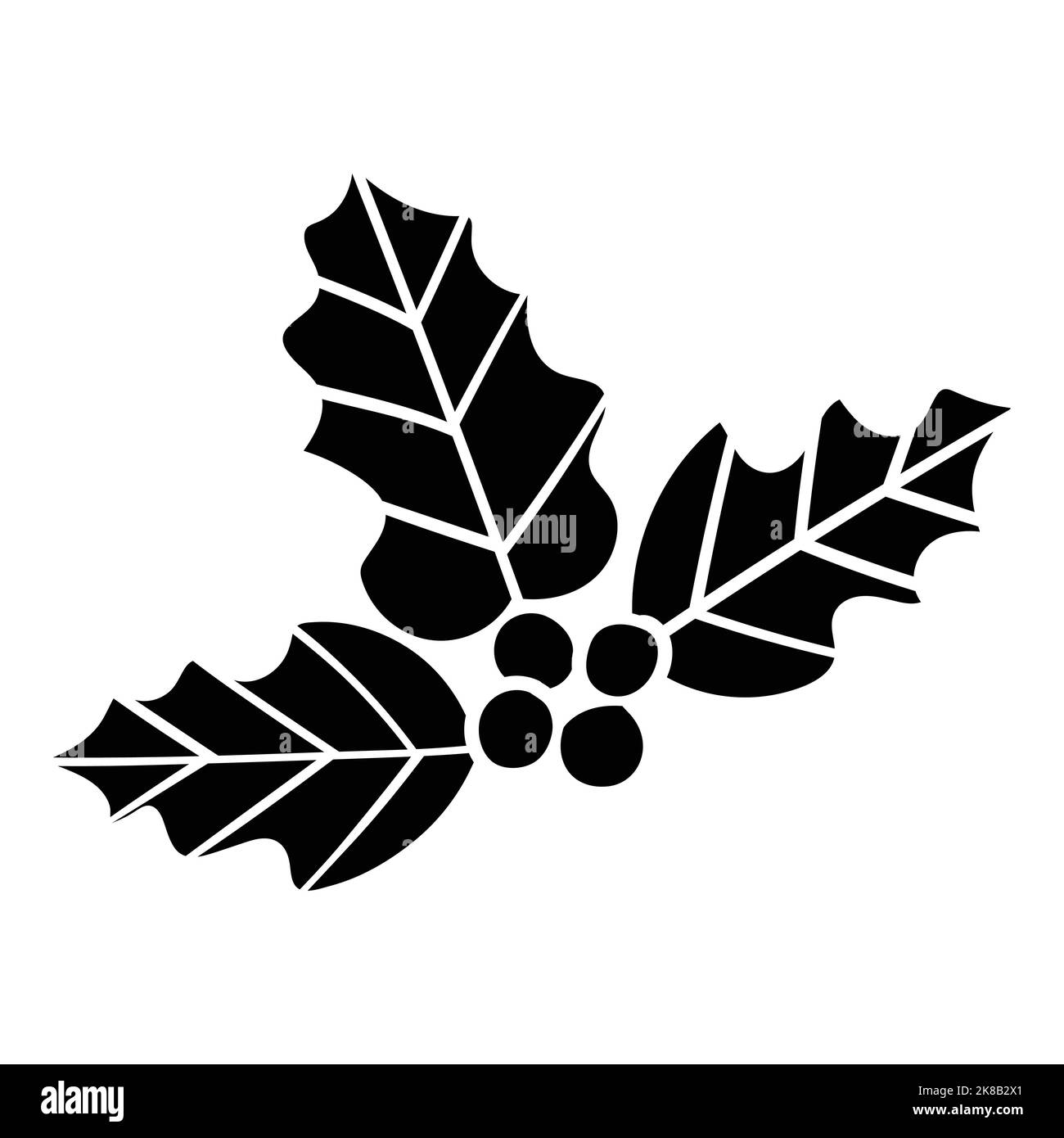 Foglie di agrifoglio di Natale con frutti rossi Vector Illustration, per natale e felice anno nuovo elemento. Illustrazione Vettoriale