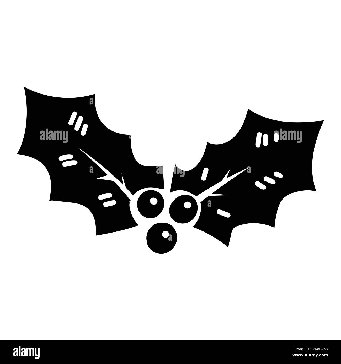 Foglie di agrifoglio di Natale con frutti rossi Vector Illustration, per natale e felice anno nuovo elemento. Illustrazione Vettoriale