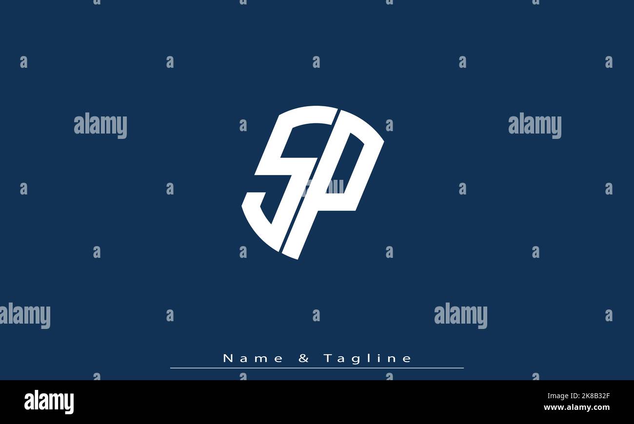 Lettere alfabetiche iniziali logo monogramma SP , PS Illustrazione Vettoriale