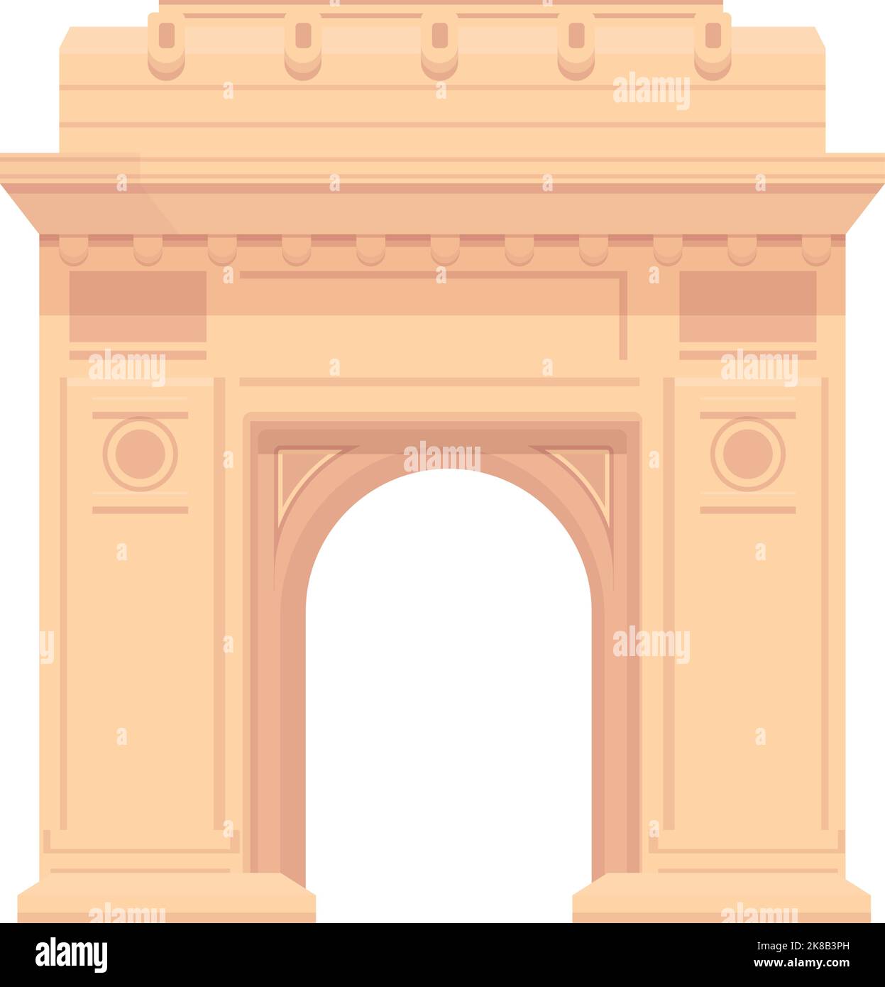 Icona romena arco nazionale vettore cartoon. Punto di riferimento della città. Vacanza di tradizione Illustrazione Vettoriale