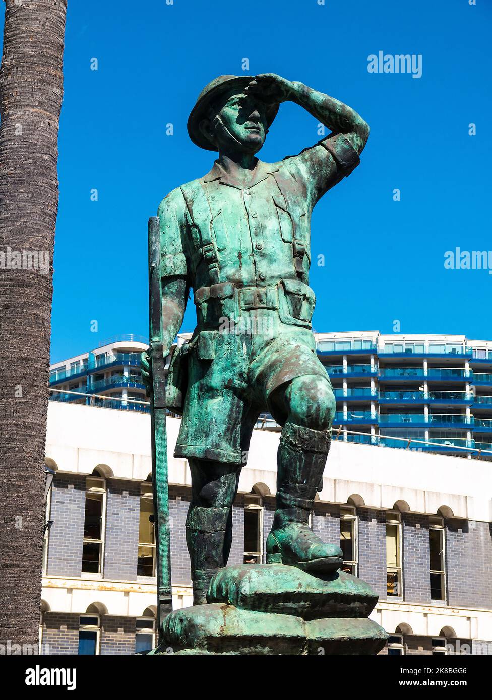 Statua del memoriale di guerra o la Rocca di Gibilterra Foto Stock Statua del memoriale di guerra o la Rocca di Gibilterra Foto Stock