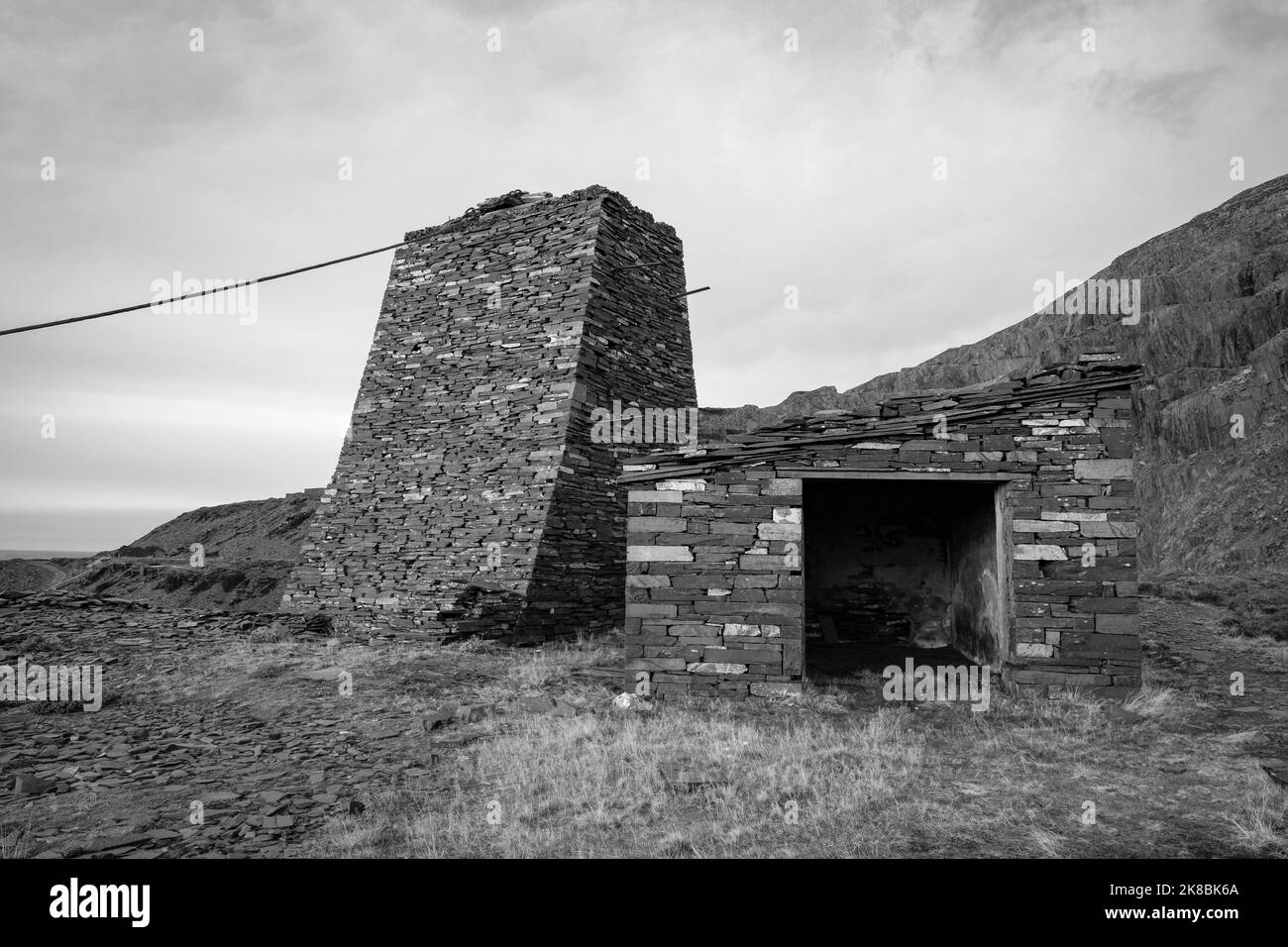 Dinorwic Slate Quarry, situata tra i villaggi di Dinorwig e Llanberis, Snowdonia, Galles del Nord, Regno Unito. Foto Stock