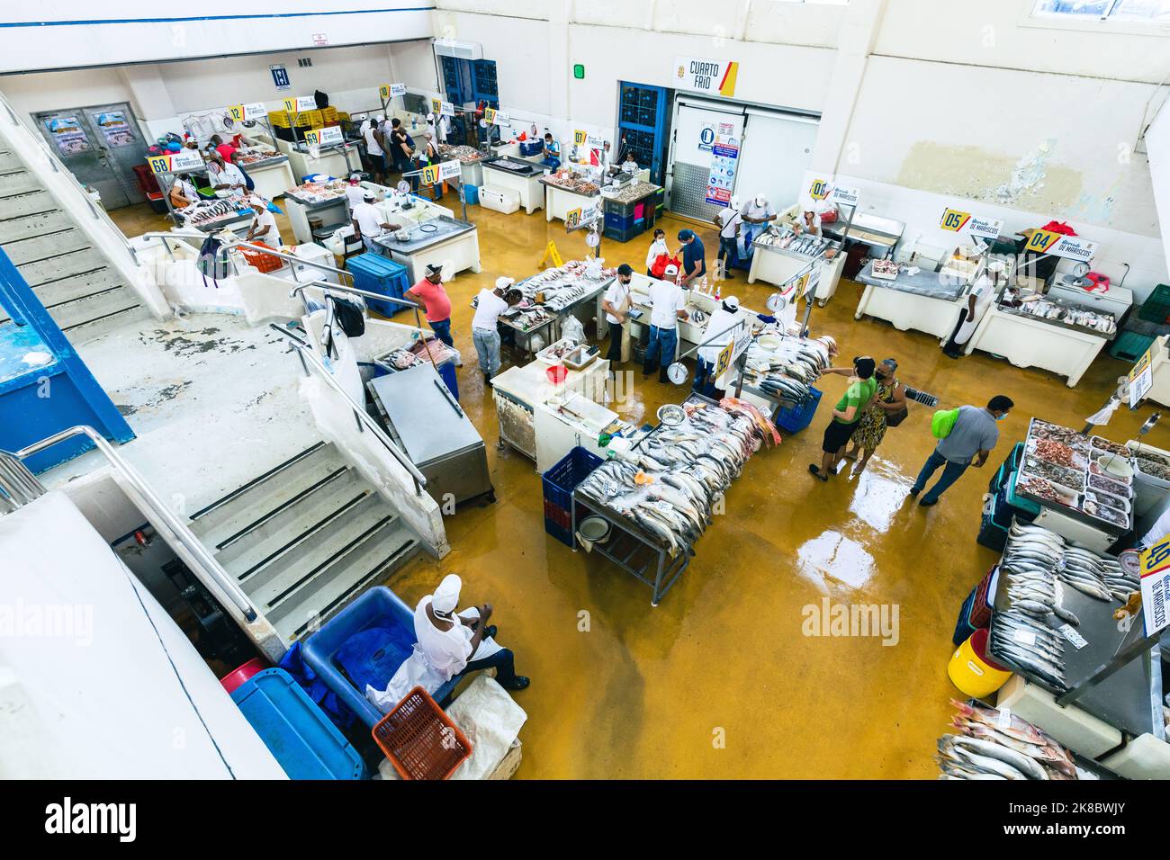 Pesce su ghiaccio al mercato del pesce a Panama City, Panama. Foto Stock