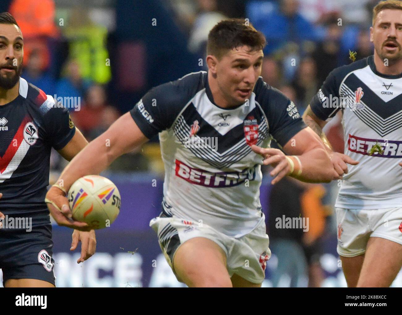 Bolton, Regno Unito il 22 ottobre 2022. Inghilterra V Francia : Coppa del mondo di rugby University of Bolton Stadium, Bolton, UK durante la Coppa del mondo di rugby 2021 una partita tra Inghilterra V Francia presso l'Università di Bolton Stadium, Bolton, UK il 22 ottobre 2022 . ( Credit: Craig Cresswell/Alamy Live News Foto Stock
