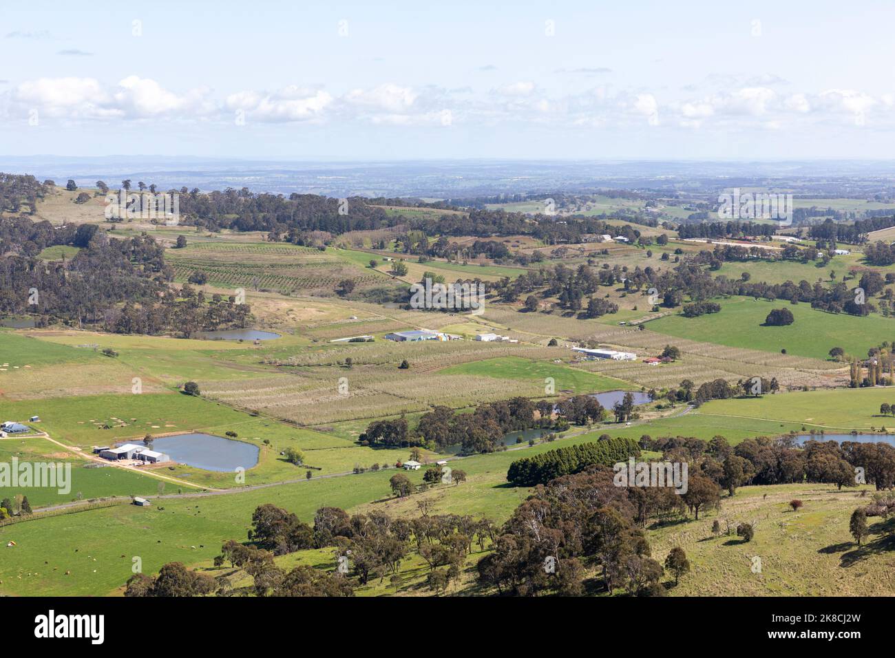 Paesaggio arancione NSW e campagna della regione centrale di tablelands del nuovo Galles del Sud, Australia Foto Stock