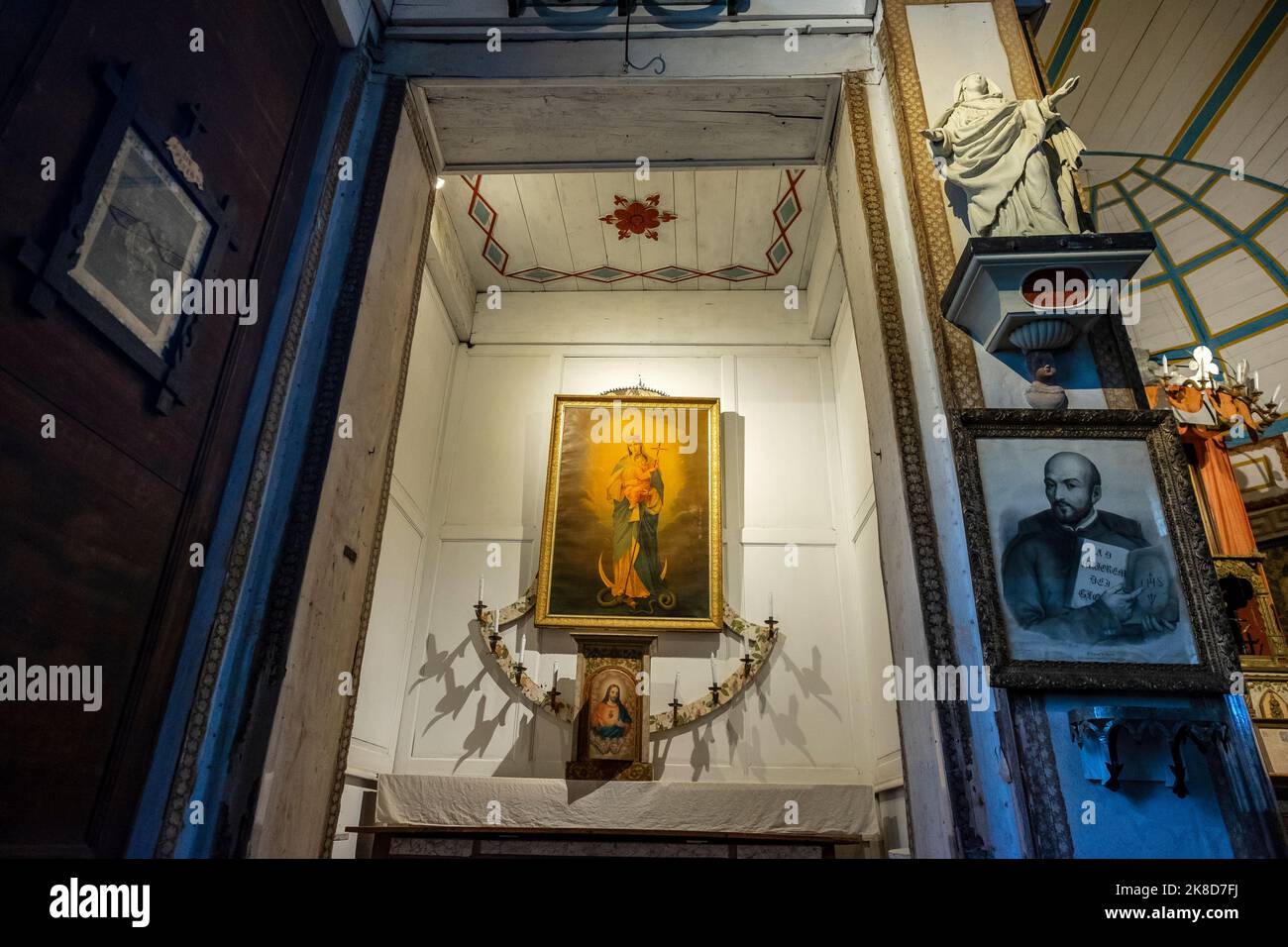 Cataldo Mission, un'antica chiesa missionaria gesuita nell'Idaho Panhandle, il più antico edificio dell'Idaho Foto Stock