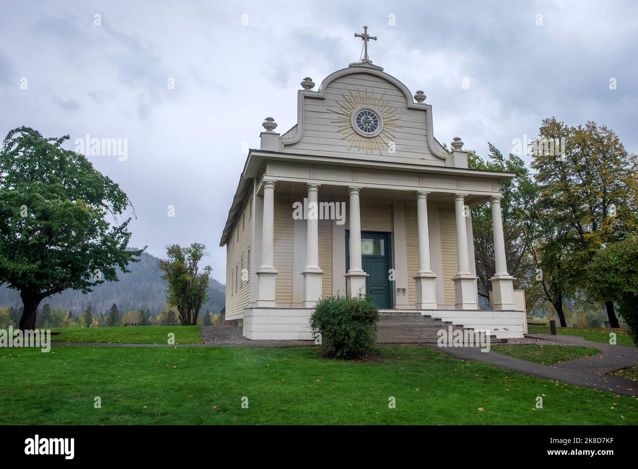 Cataldo Mission, un'antica chiesa missionaria gesuita nell'Idaho Panhandle, il più antico edificio dell'Idaho Foto Stock