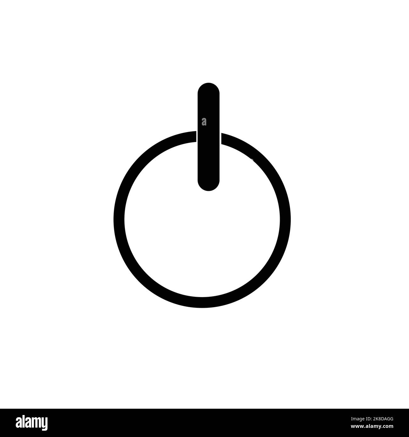 Icona di spegnimento, disegno vettoriale piatto su sfondo bianco isolato. Illustrazione Vettoriale