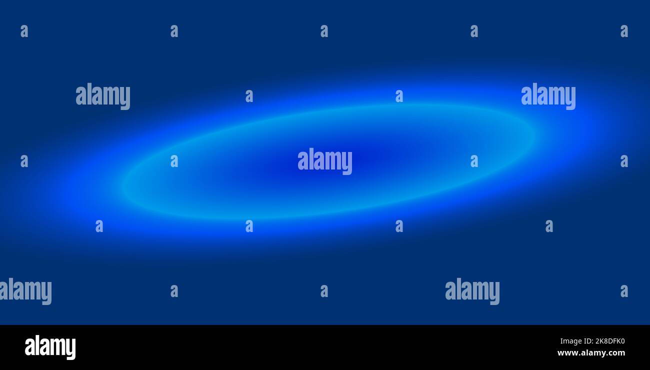 Sfondo blu brillante con anello luminoso, sfondo sfocato astratto, modello banner. Foto Stock