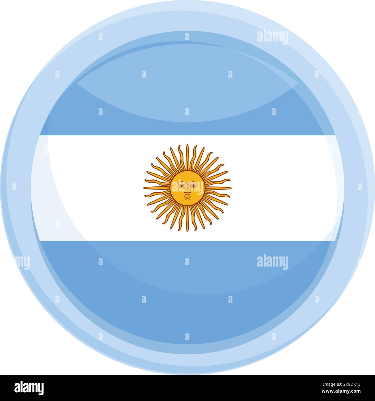 Argentina icona bandiera vettore cartoon. Viaggi in America. Buenos aires Illustrazione Vettoriale