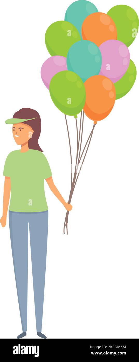 Estate palloncino vendita icona cartone animato vettore. Venditore di strada. Vendita negozio Illustrazione Vettoriale