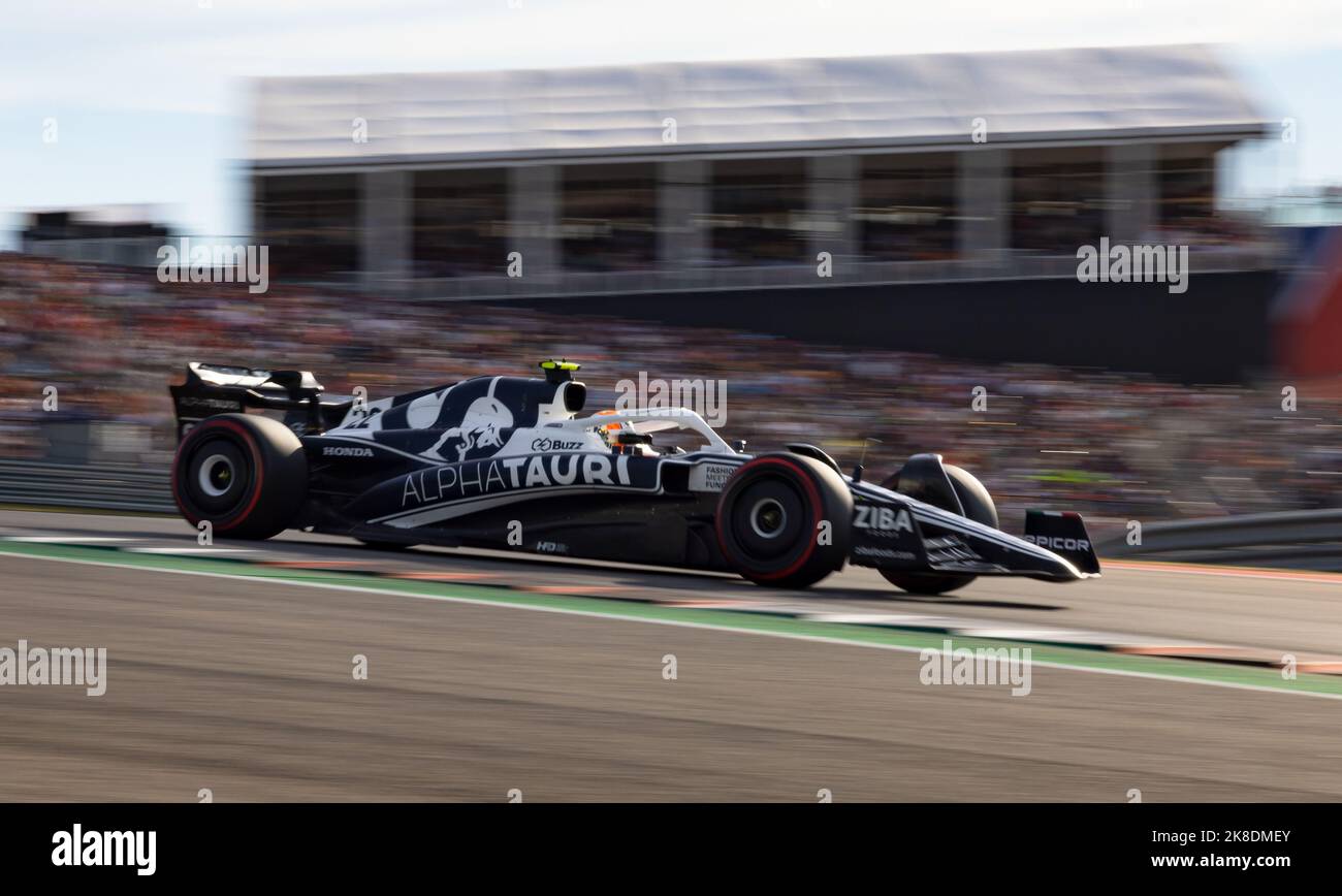 United Stated Grand Prix, Austin Texas, 22nd ottobre 2022, Yuki Tsunoda dal Giappone compete per la Scuderia Alphatauri. Turno di qualificazione del campionato di Formula 1 2022. Credit: Nick Paruch/Alamy Live News Foto Stock