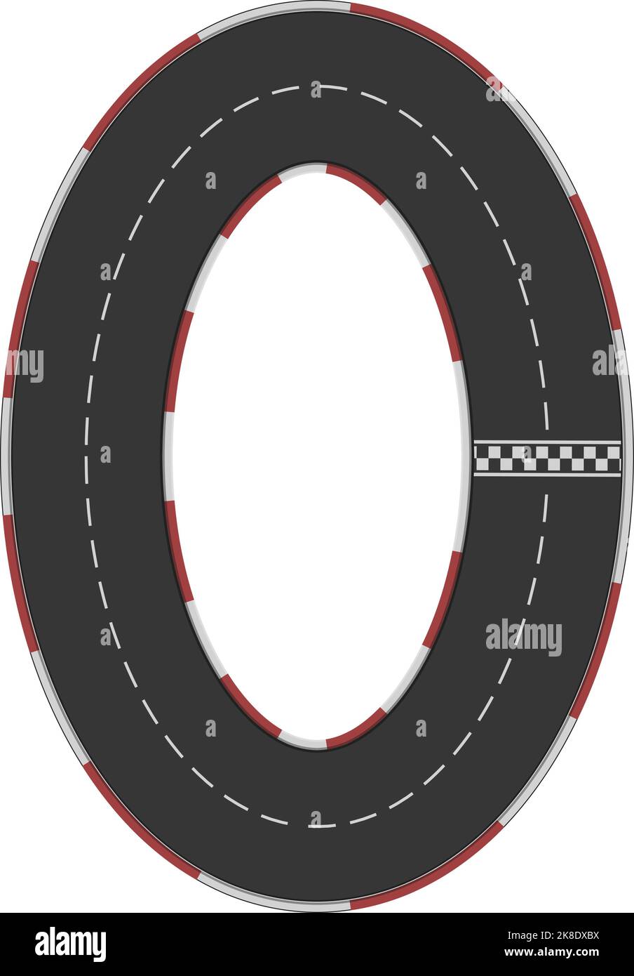Icona autosacca vettore cartoon. Circuito auto. Pista da corsa Illustrazione Vettoriale