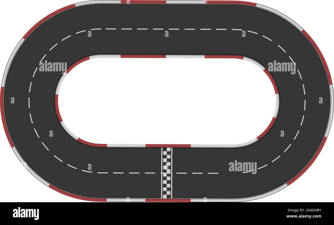 Icona della pista vettore cartoon. Strada di circuito. Circuito di formula Illustrazione Vettoriale