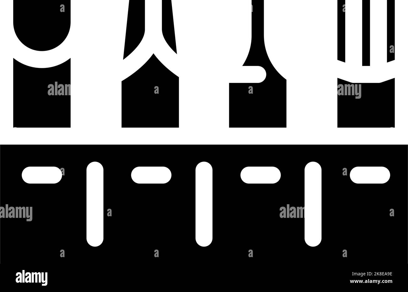 illustrazione del vettore icona glifo del supporto della punta da trapano Illustrazione Vettoriale