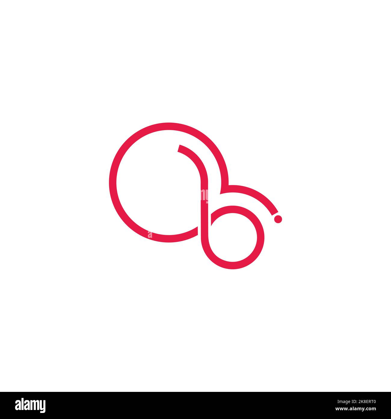 lettera b loop linea geometrica sottile vettore logo Illustrazione Vettoriale