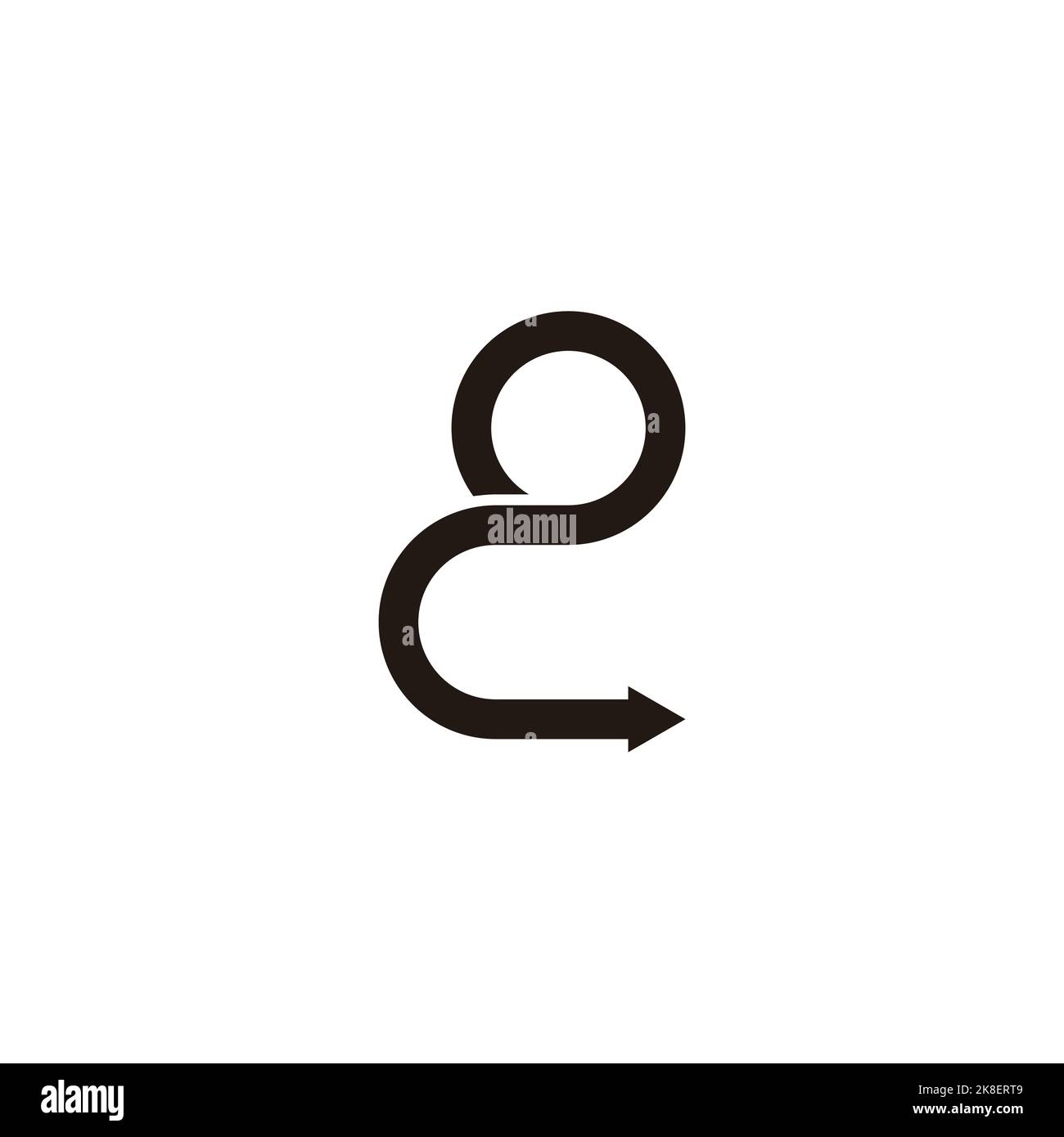 lettera 2d vettore di logo linea loop astratto Illustrazione Vettoriale